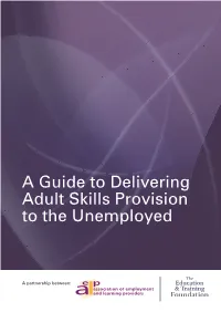 A Guide to Delivering Adult Skills Provision to the Unemployed