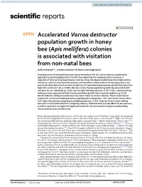 Accelerated Varroa Destructor Population Growth in Honey