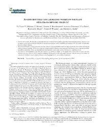 An Efficient Field and Laboratory Workflow for Plant Phylotranscriptomic Projects1