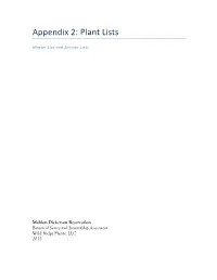 Appendix 2: Plant Lists