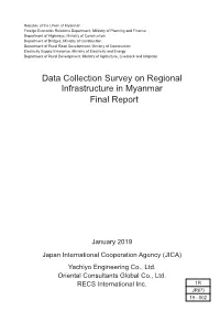 Data Collection Survey on Regional Infrastructure in Myanmar Final