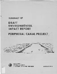Draft Environmental Impact Report Peripheral Canal Project