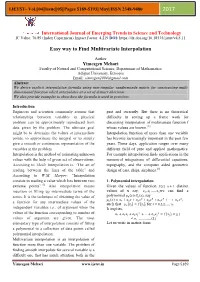 Easy Way to Find Multivariate Interpolation