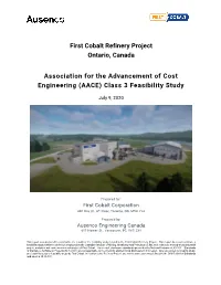First Cobalt Refinery Engineering Report
