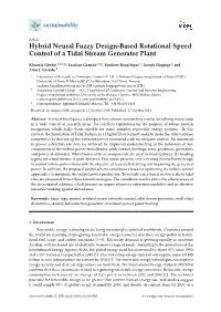 Hybrid Neural Fuzzy Design-Based Rotational Speed Control of a Tidal Stream Generator Plant