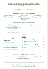 Lunch & Early Evening Menu