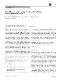 Use of Human-Made Nesting Structures by Wild Bees in an Urban Environment