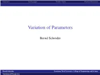 Variation of Parameters
