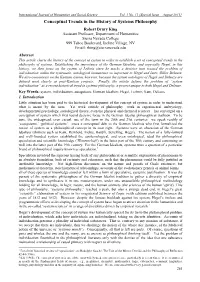 Conceptual Trends in the History of Systems Philosophy