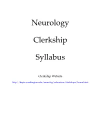 Neurology Clerkship Syllabus