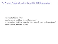 Yet Another Padding Oracle in Openssl CBC Ciphersuites