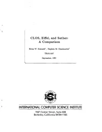 CLOS, Eiffel, and Sather: a Comparison