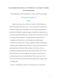 Conceptualizing Satirical Fakes As a New Media Genre: an Attempt to Legitimize