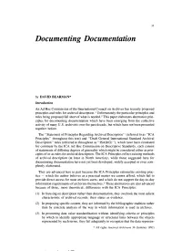 Documenting Documentation