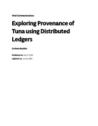 Exploring Provenance of Tuna Using Distributed Ledgers