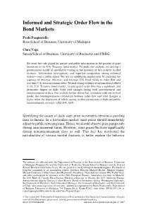 Informed and Strategic Order Flow in the Bond Markets