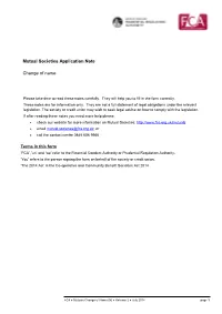 Mutual Societies Application Form