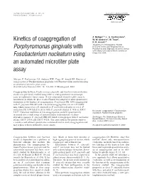 Porphyromonas Gingivalis with Fusobacterium Nucleatum Using an Automated Microtiter Plate Assay