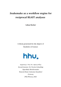 Snakemake As a Workflow Engine for Reciprocal BLAST Analyses