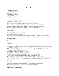 Thomas Leitch Cv