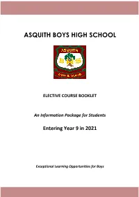 Year 9 2021 Elective Course Booklet