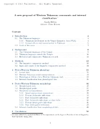 A New Proposal of Western Tukanoan Consonants and Internal Classification
