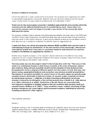 Answers to Editorial Comments I Thank the Author for a Major Revision Of