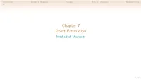 Chapter 7 Point Estimation Method of Moments