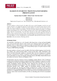 Elision in Students' Pronunciation During