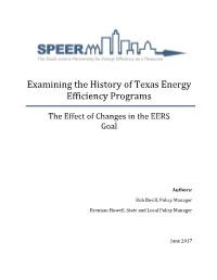 Examining the History of Texas Energy Efficiency Programs