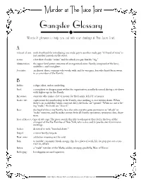 Gangster Glossary