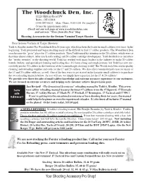Information, 20 We Are out from Time to Time (Range Work, Etc.) and Don’T Caliber Bullets, Cleaning Rods and Brushes, Bore Guides, Neck Want to Miss You