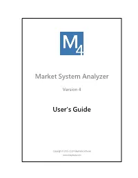 Market System Analyzer User's Guide