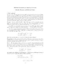 MMA320 Introduction to Algebraic Geometry Bézout's Theorem And
