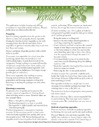 Preserving Vegetables by Karen P