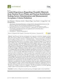 Scaling Factors Determination and Measurements’ Acceptance Criteria Deﬁnition