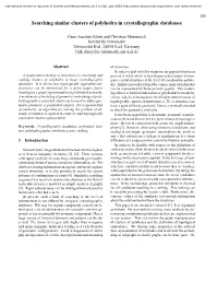 Searching Similar Clusters of Polyhedra in Crystallographic Databases