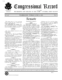 Senate the Senate Met at 10 A.M