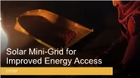 Solar Mini-Grid for Improved Energy Access
