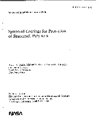 Sputtered Coatings for Protection of Spacecraft Polymers