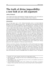 The Truth of Divine Impassibility: a New Look at an Old Argument Jeffrey G Silcock