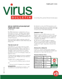 VB100 Certification Report February 2020
