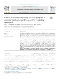 Identifying the Optimal Timing of Preoperative Electroacupuncture For