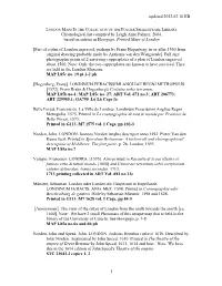 MAPS in the COLLECTION of the FOLGER SHAKESPEARE LIBRARY Chronological List Compiled by Leigh Anne Palmer, 2004, Based on Entries in Howgego, Printed Maps of London