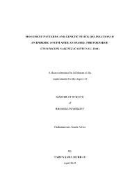 Movement Patterns and Genetic Stock Delineation Of