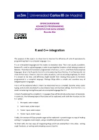 R and C++ Integration