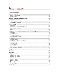 Table of Contents