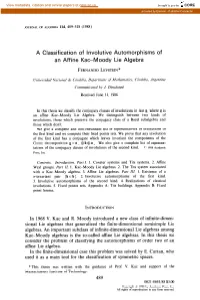 A Classification of Lnvolutive Automorphisms of an Affine Kac-Moody Lie Algebra