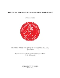A Critical Analysis of Natsuo Kirino's Grotesque University of Oslo