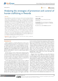Analyzing the Strategies of Prevention and Control of Human Trafficking in Rwanda